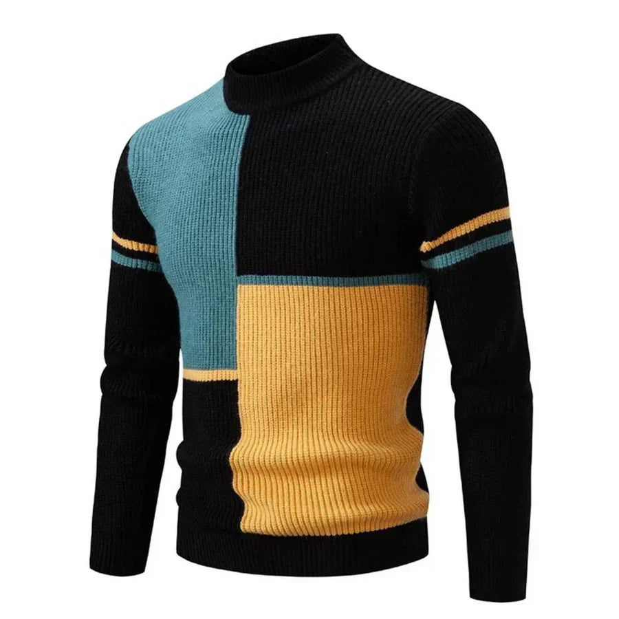 Pull Homme à Motif Graphique en Blocs | Idéal pour l’Hiver et les Occasions Décontractées