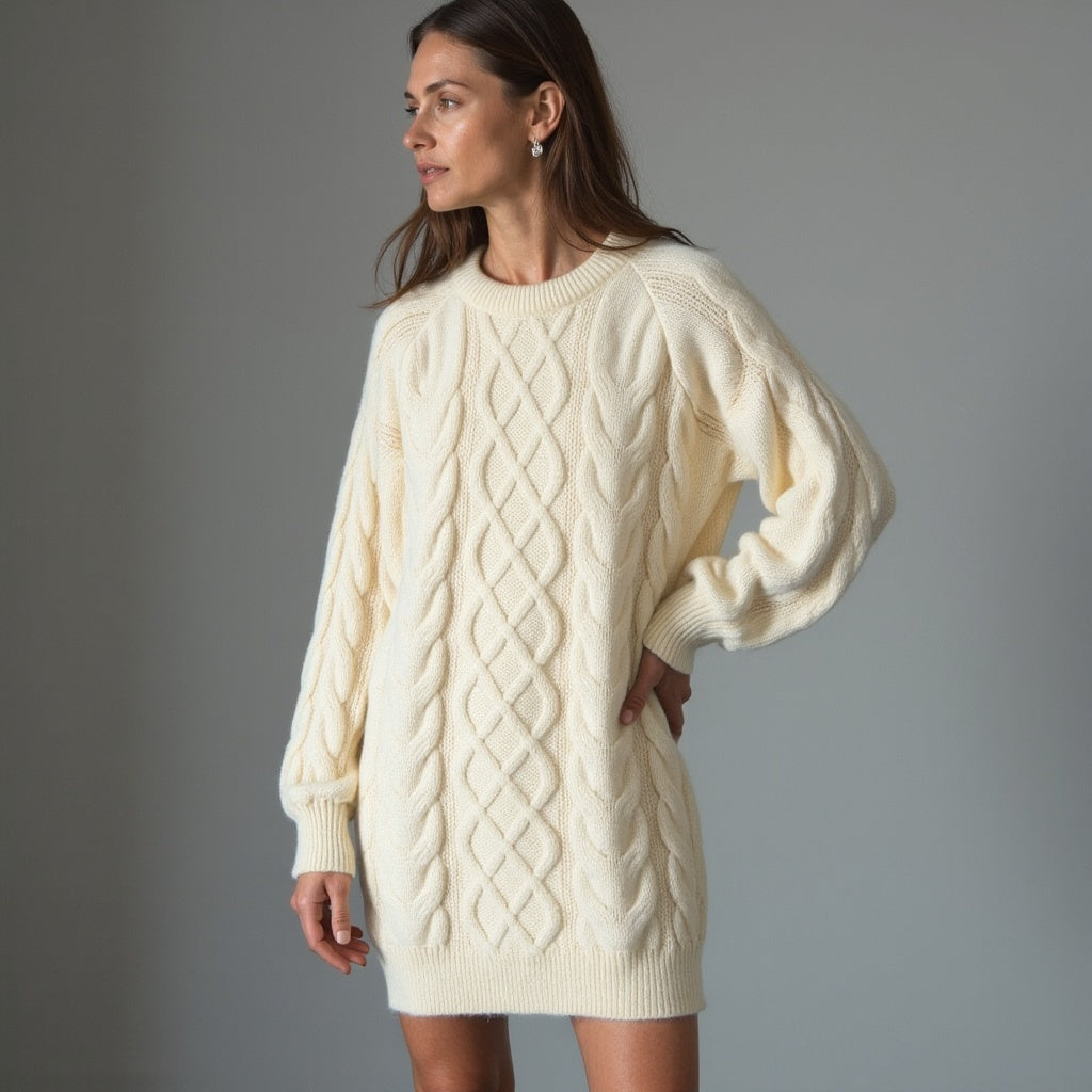 Pull À Col Rond avec Coupe Classique pour Femme | Idéal pour L’Hiver