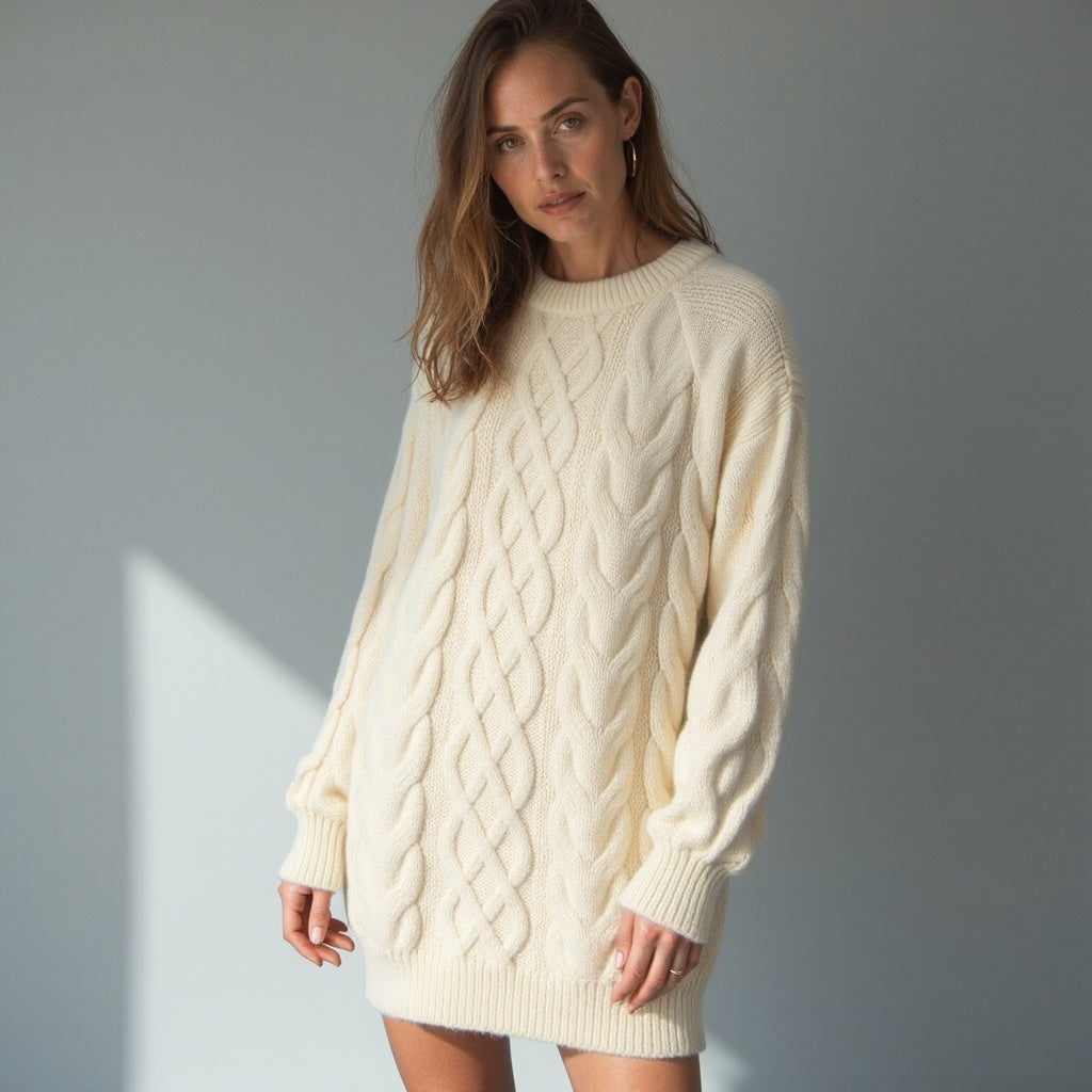 Pull À Col Rond avec Coupe Classique pour Femme | Idéal pour L’Hiver