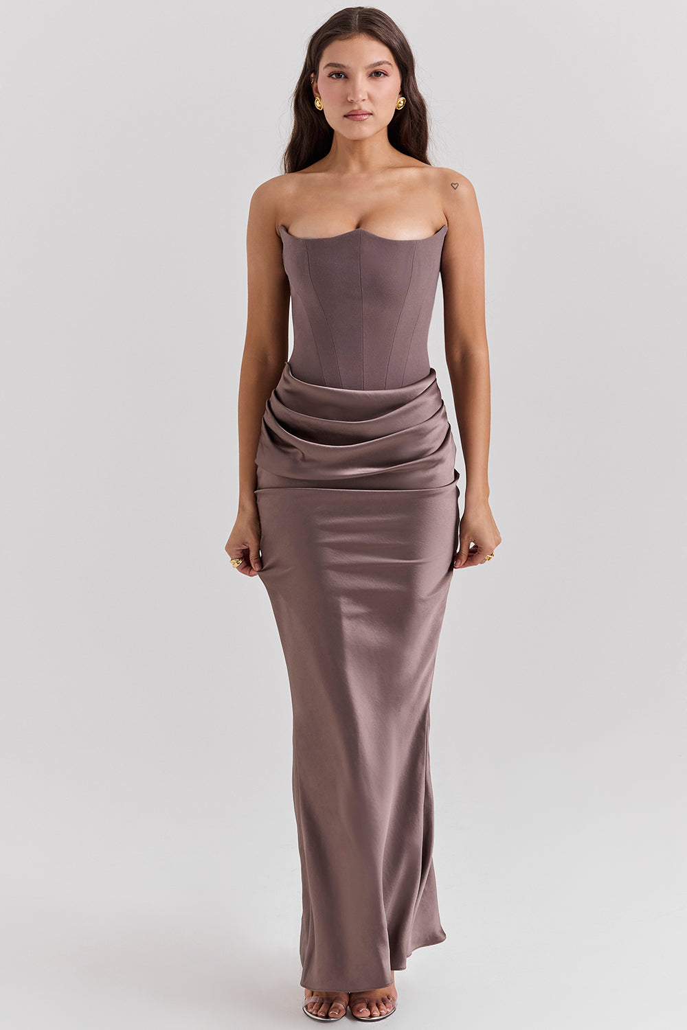 Robe Longue Bustier Femme | Corset Structuré | Élégance Soirée