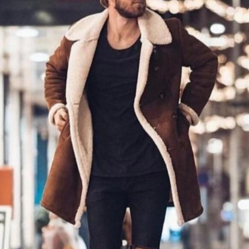 Manteau Long à Double Boutonnage avec Ceinture Ajustable pour Homme | Idéal pour l’Hiver