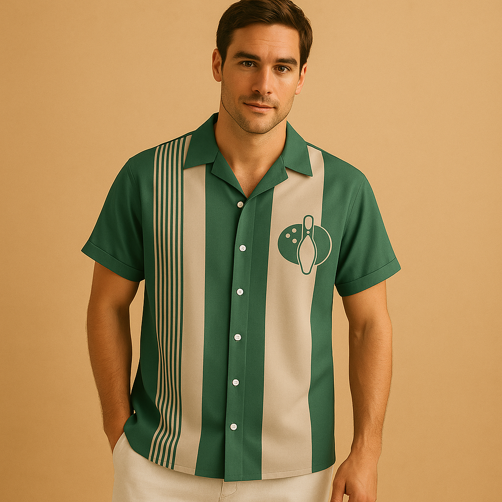 Polo à Imprimé Bowling avec Col Classique pour Homme | Idéal pour un Usage Décontracté