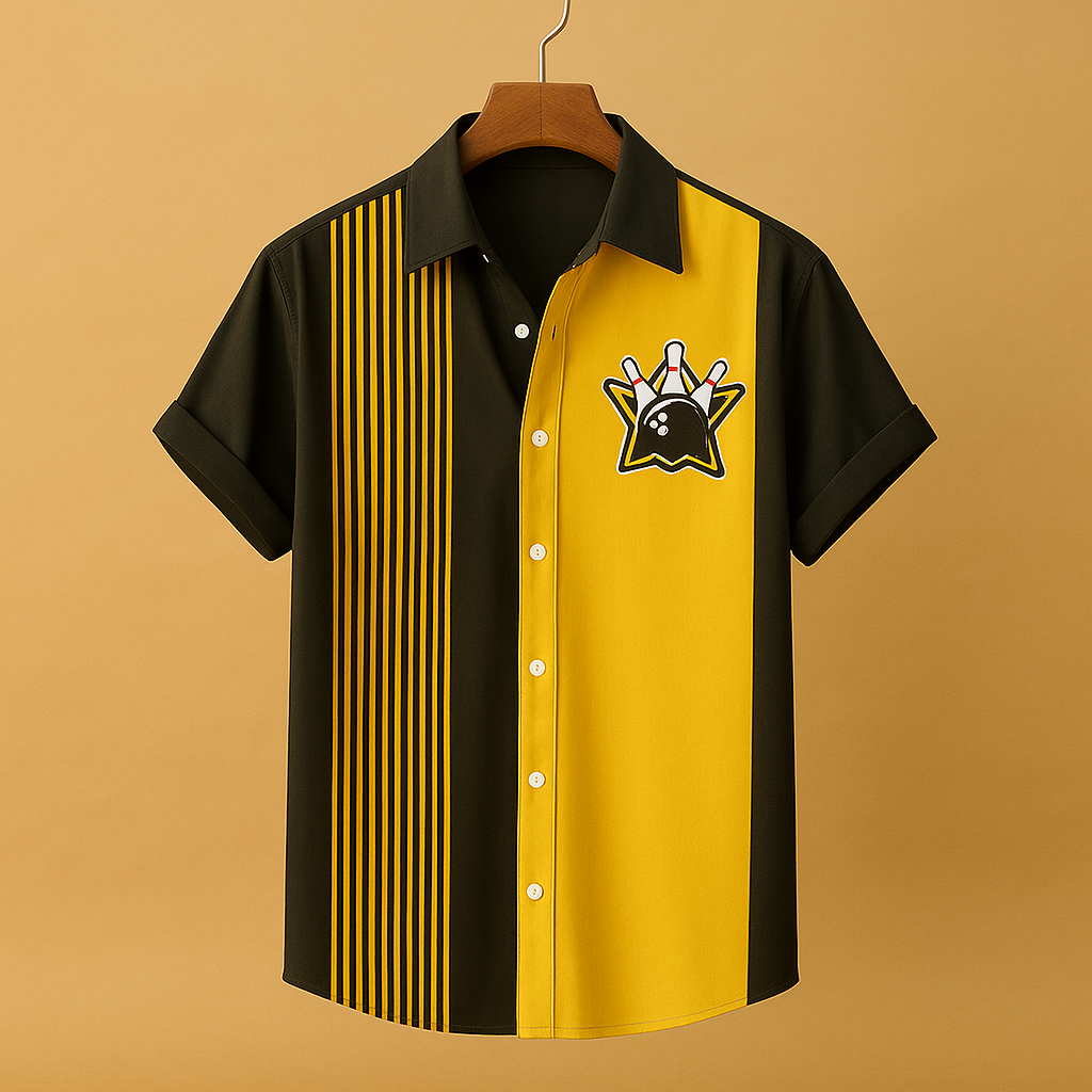 Polo à Imprimé Bowling avec Col Classique pour Homme | Idéal pour un Usage Décontracté