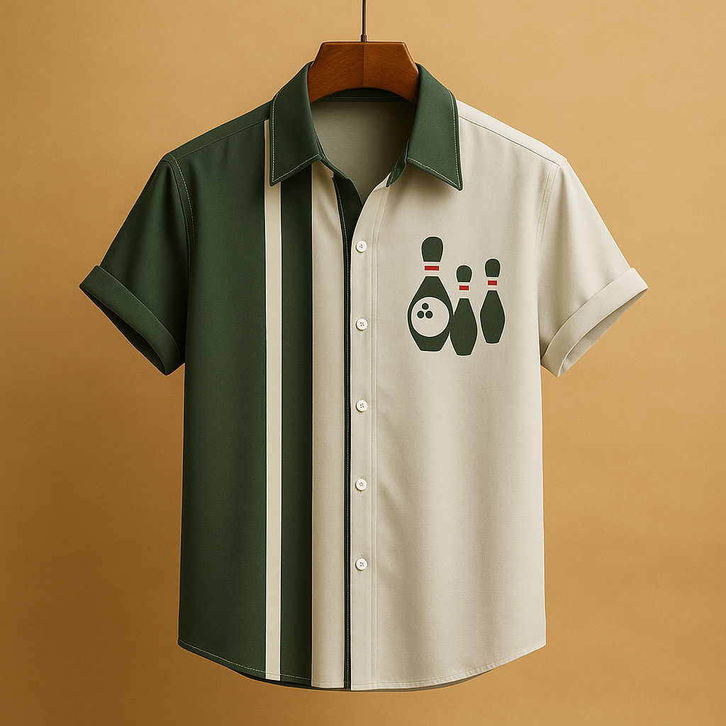 Polo à Imprimé Bowling avec Col Classique pour Homme | Idéal pour un Usage Décontracté