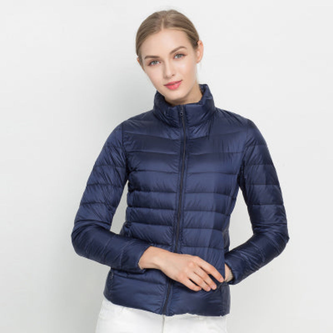 Veste Matelassée à Manches Longues avec Fermeture Frontale pour Femmes | Idéal pour Saison Froide