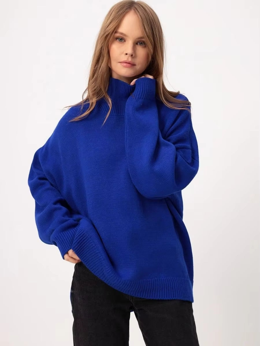 Pull ample à col roulé pour femmes