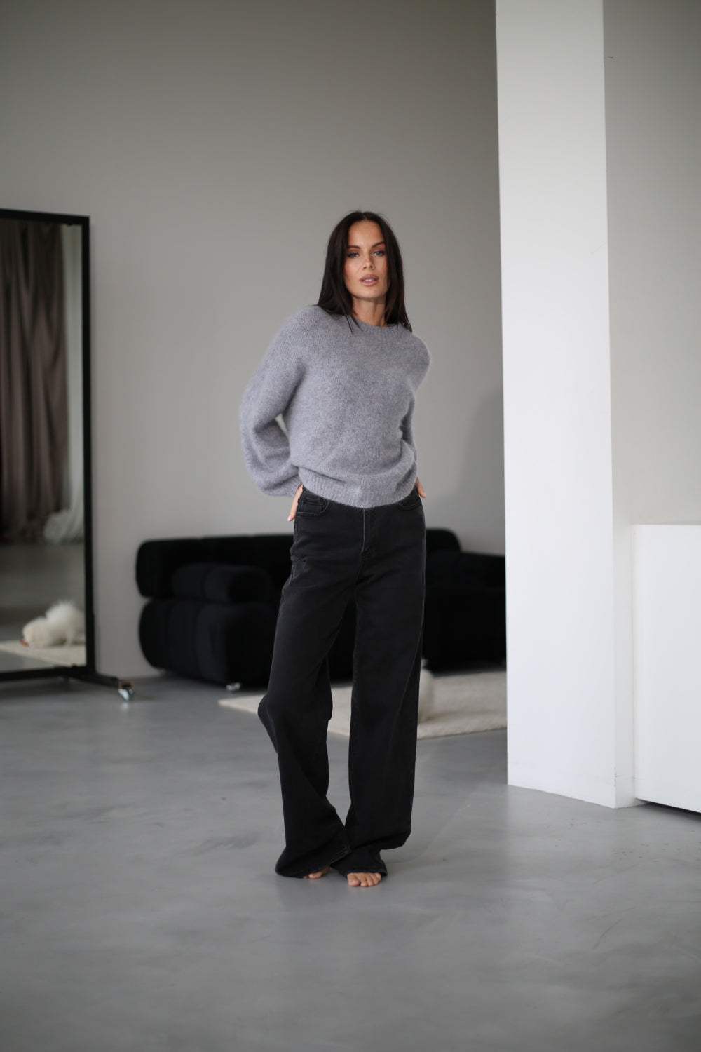 Pull à col rond et coupe ample pour femme