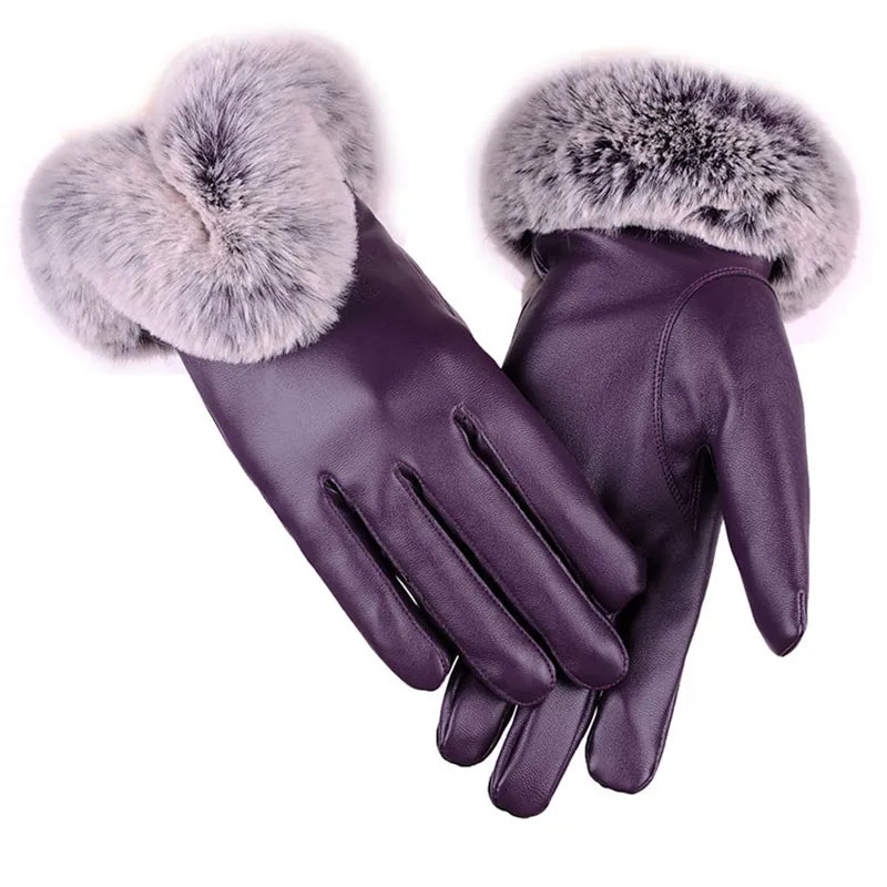 Gants d’Hiver avec Bord en Fausse Fourrure pour Femme | Idéals pour les Journées Froides