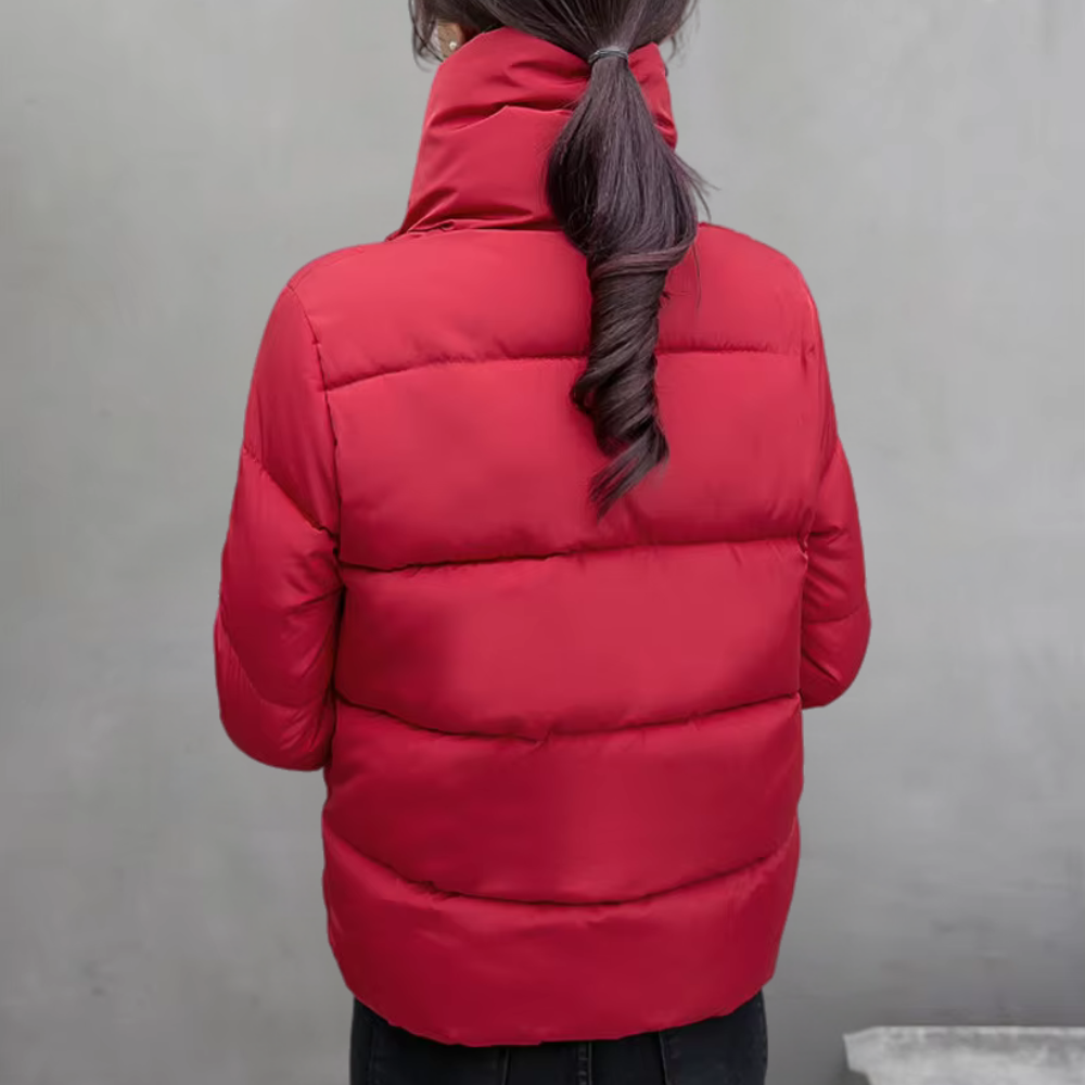 Manteau Matelassé Long avec Fermeture Éclair Asymétrique pour Femme | Idéal pour l’Hiver