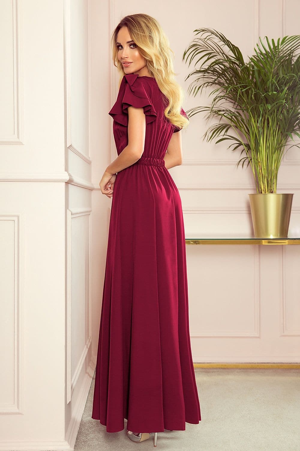 Robe de soirée à col V pour femmes