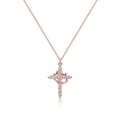 Collier avec Pendentif Croix Et Couronne Unisexe | Idéal Pour Un Usage Quotidien