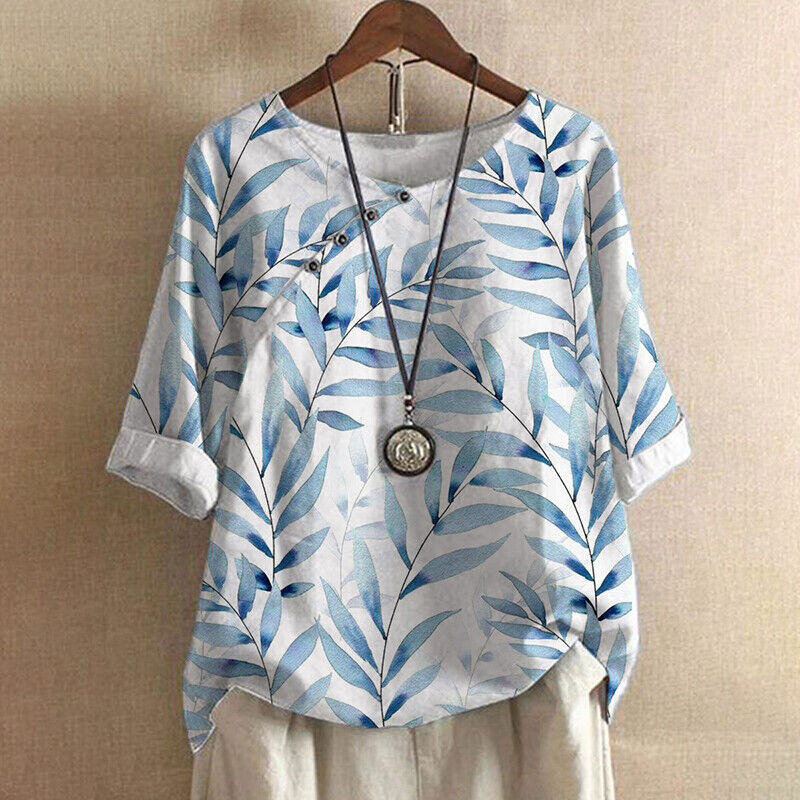 Blouse Oversize à Motif Floral avec Manches Longues pour Femme | Idéale pour les Saisons Chaudes