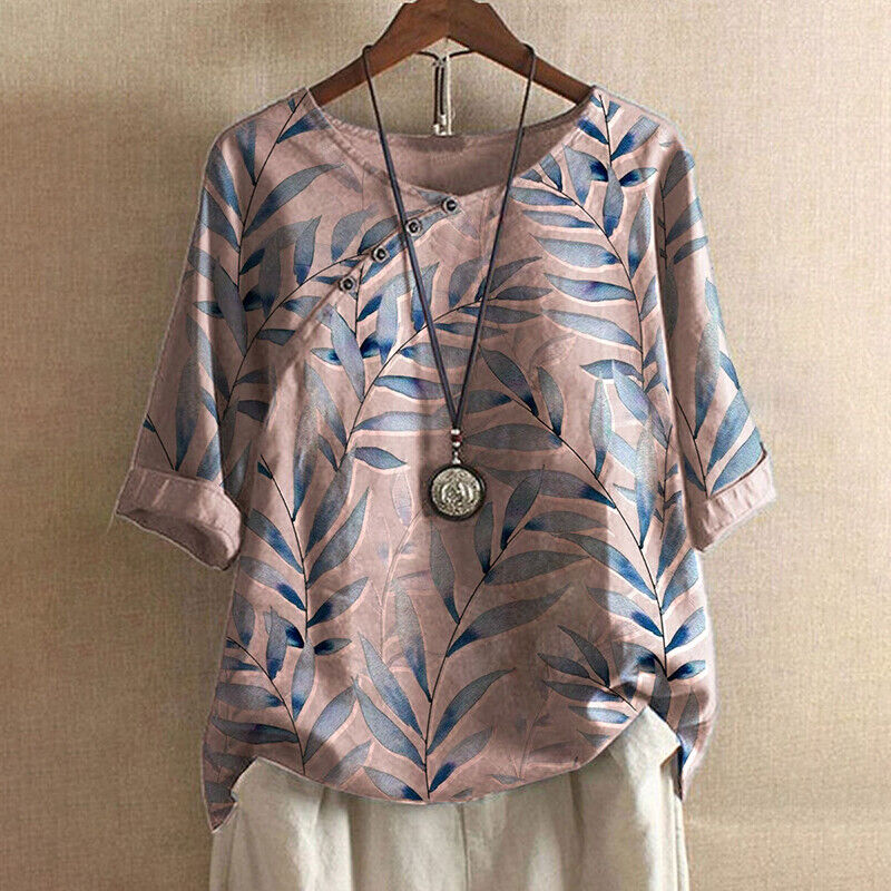 Blouse Oversize à Motif Floral avec Manches Longues pour Femme | Idéale pour les Saisons Chaudes