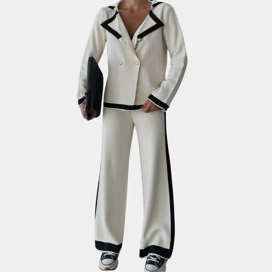 Ensemble Deux Pièces avec Crop Top Et Pantalon Taille Haute pour Femme | Idéal pour Tenue Décontractée Ou Soirée