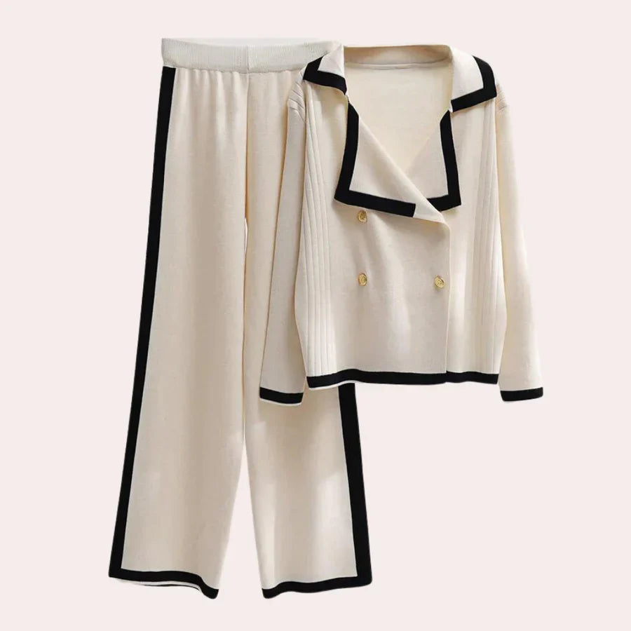 Ensemble Deux Pièces avec Crop Top Et Pantalon Taille Haute pour Femme | Idéal pour Tenue Décontractée Ou Soirée