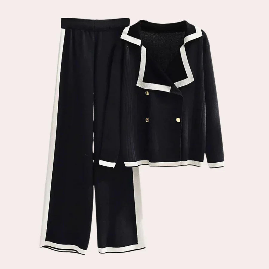 Ensemble Deux Pièces avec Crop Top Et Pantalon Taille Haute pour Femme | Idéal pour Tenue Décontractée Ou Soirée