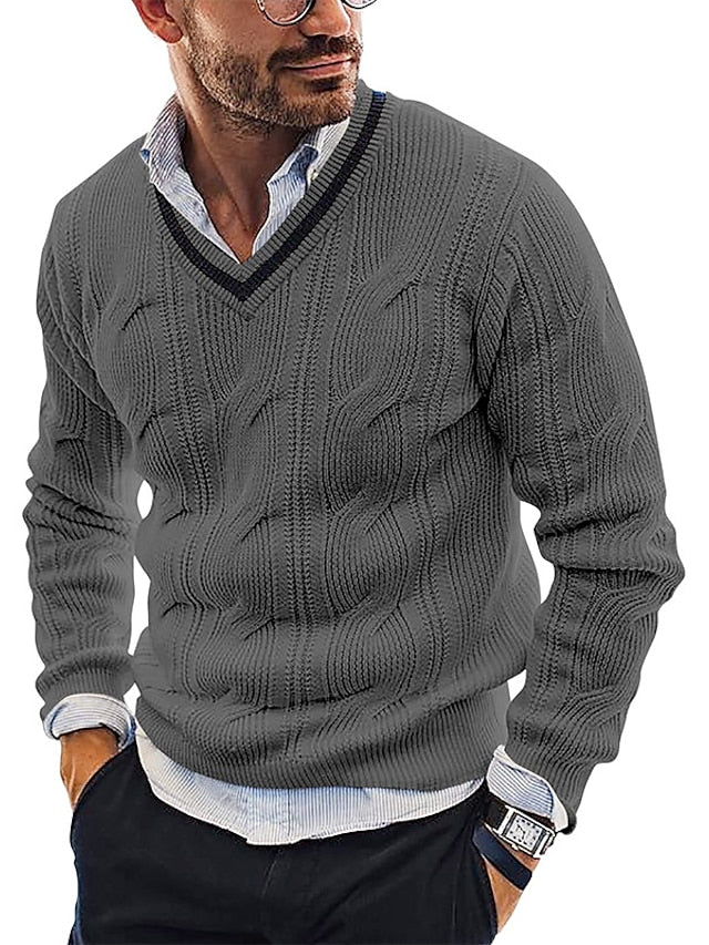 Pull à Manches Longues avec Col Classique pour Homme | Idéal pour Bureau et Hiver