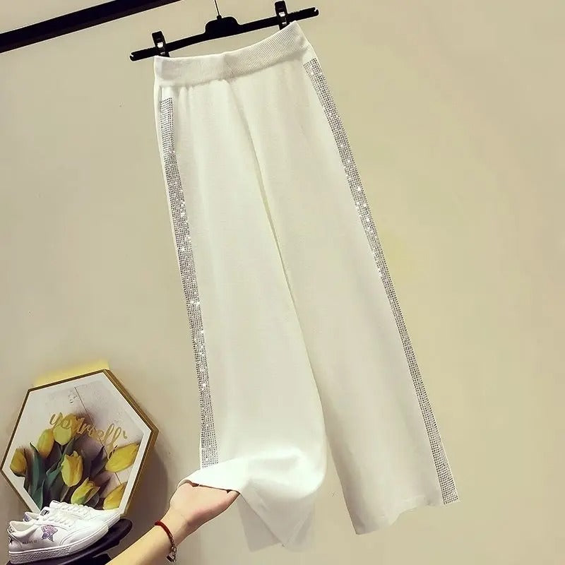 Pantalon Taille Haute À Jambes Larges Pour Femmes | Idéal Pour Usage Quotidien