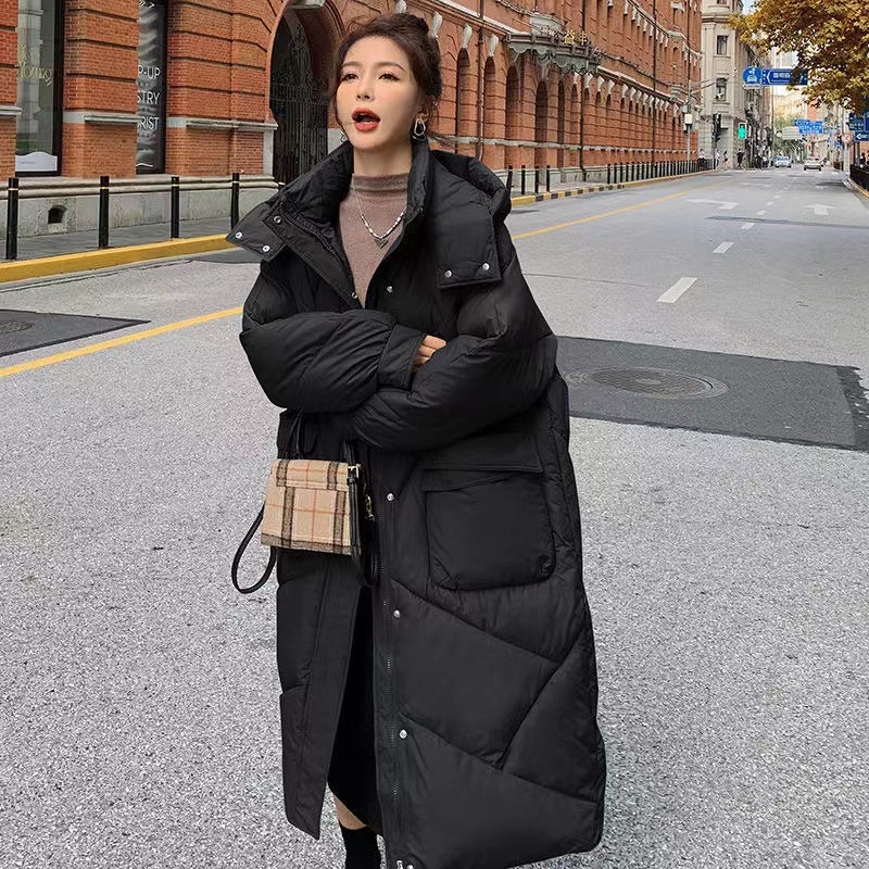 Manteau Matelassé Long avec Fermeture À Boutons pour Femme | Idéal pour La Saison Automne-Hiver