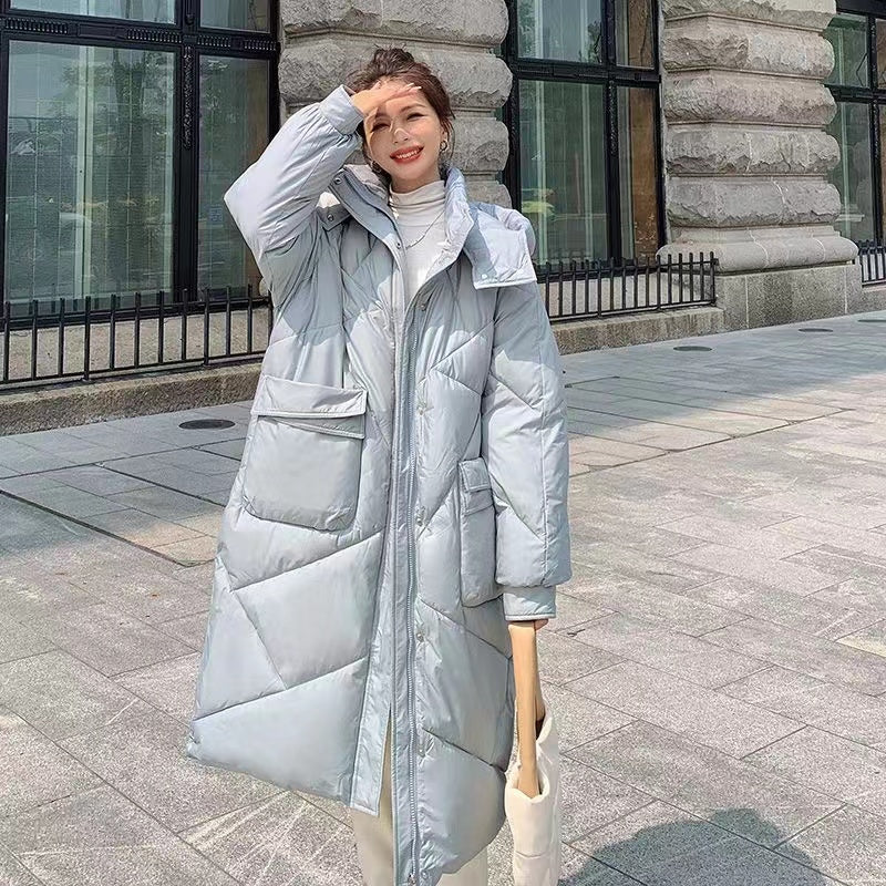 Manteau Matelassé Long avec Fermeture À Boutons pour Femme | Idéal pour La Saison Automne-Hiver