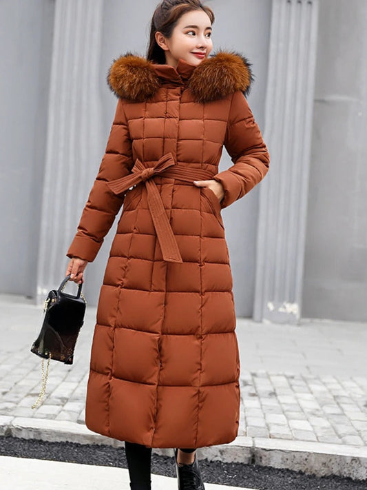 Manteau D’Hiver Long avec Ceinture pour Femme | Idéal pour Temps Froid