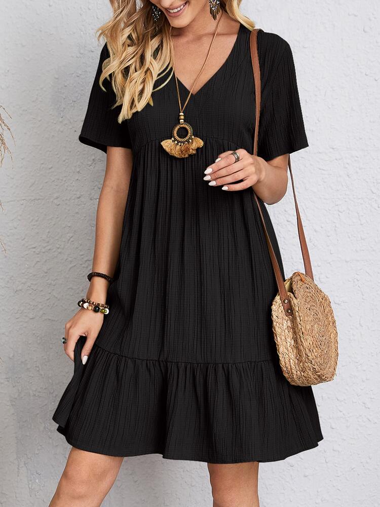 Robe d'Été avec Col en V et Coupe Ample pour Femme | Idéal pour les Journées Décontractées
