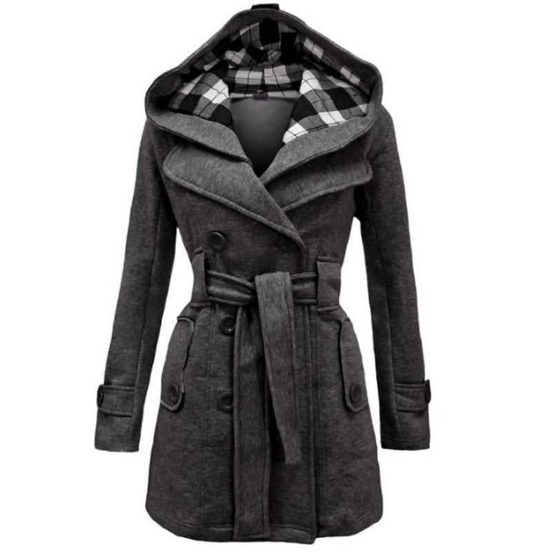 Manteau Long avec Capuche et Ceinture pour Femme | Idéal pour l’Hiver