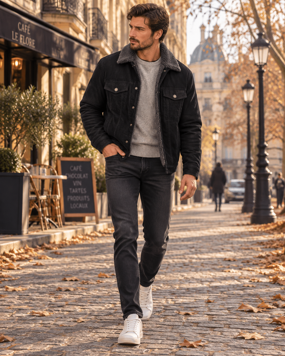 Veste à col rabattu pour hommes