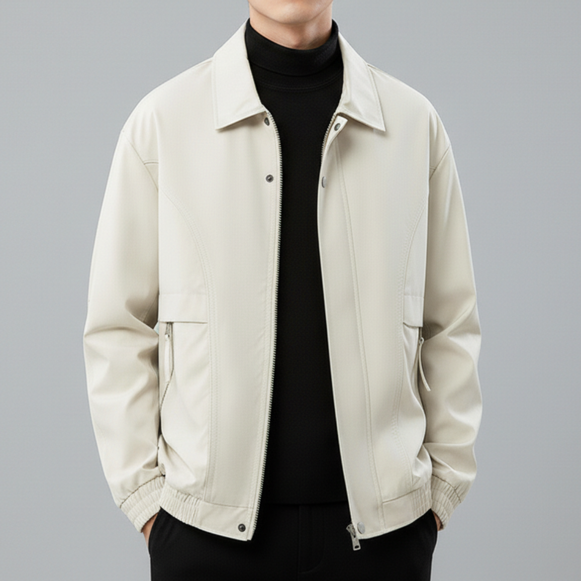 Veste bomber à col chemise pour hommes