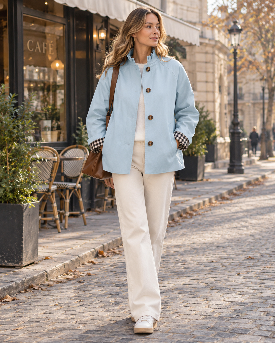 Veste trench courte pour femme