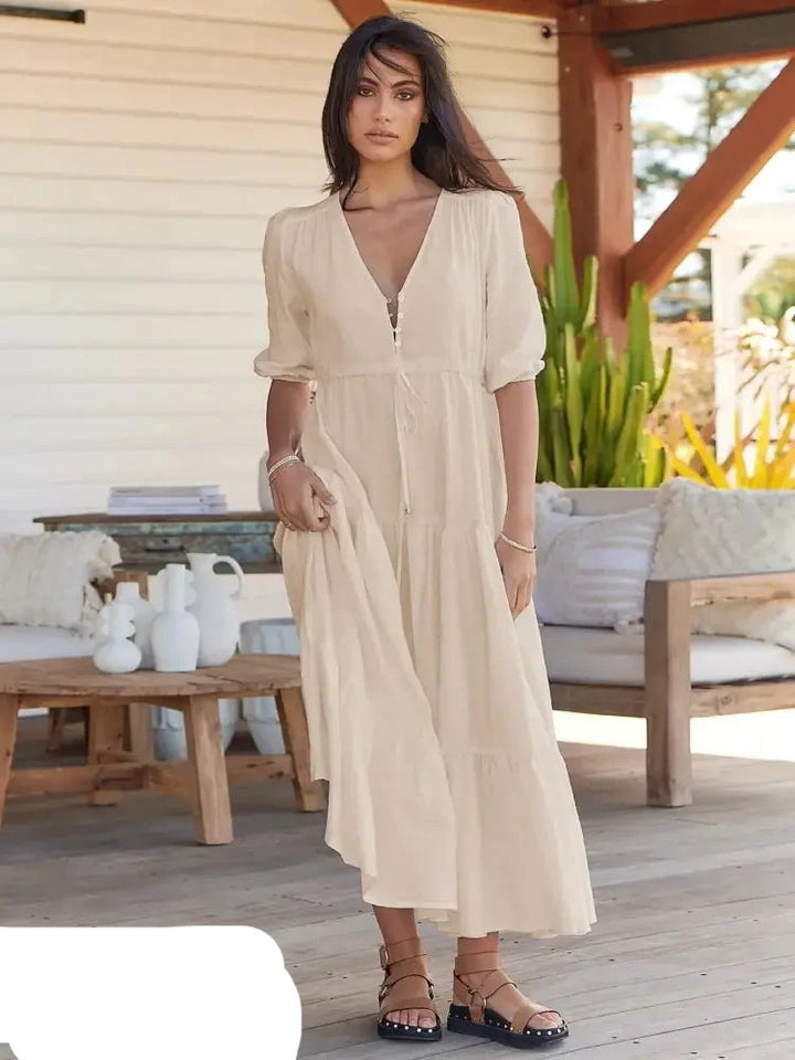 Robe Longue Rose à Coupe Fluide pour Femmes | Idéale pour les Vacances ou les Événements d'Été