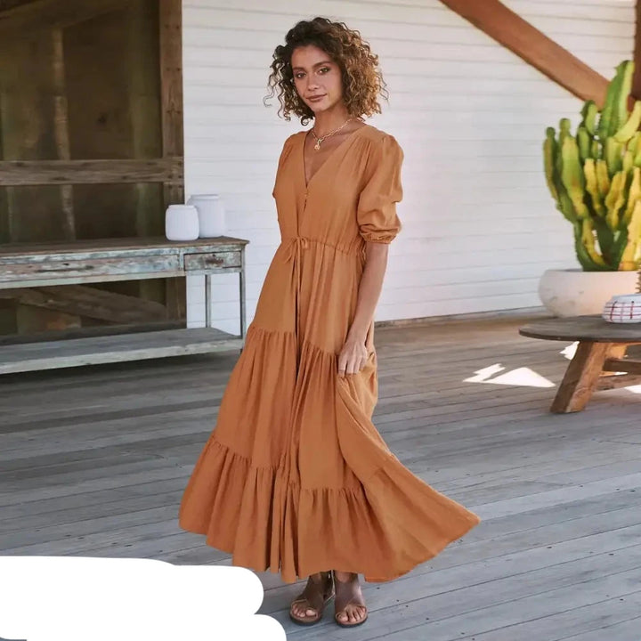 Robe Longue Rose à Coupe Fluide pour Femmes | Idéale pour les Vacances ou les Événements d'Été