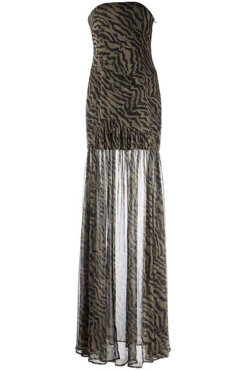 Robe Longue Bustier À Imprimé Animalier Pour Femmes | Idéale Pour Soirées Et Événements D’Été