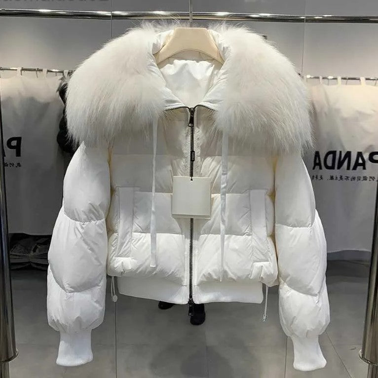Doudoune d’Hiver avec Col en Fausse Fourrure et Fermeture Zippée pour Femme | Idéale pour Temps Froid