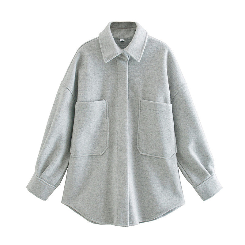 Manteau Long Oversize avec Col Revers et Poches pour Femme | Idéal pour la Mi-Saison