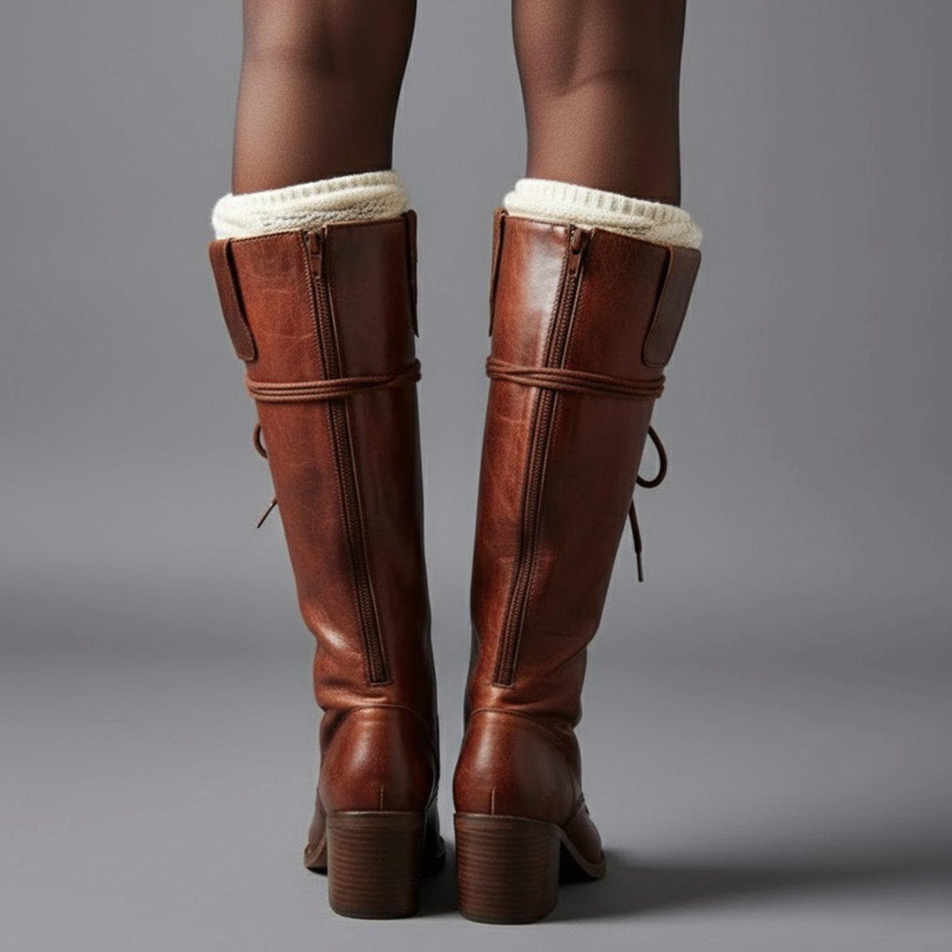 Bottes montantes à lacets pour femmes