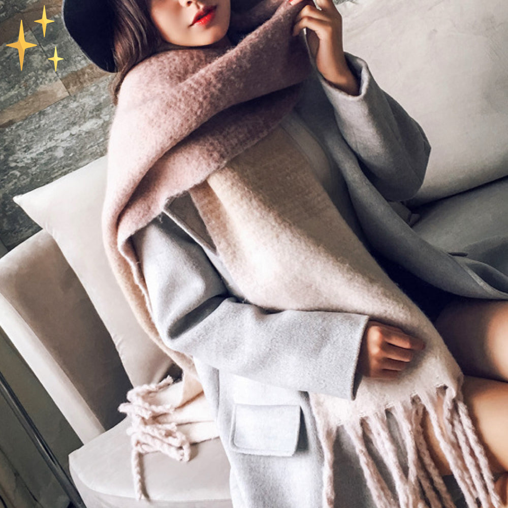 Écharpe à Carreaux avec Franges pour Femme | Idéale pour la Saison Froide