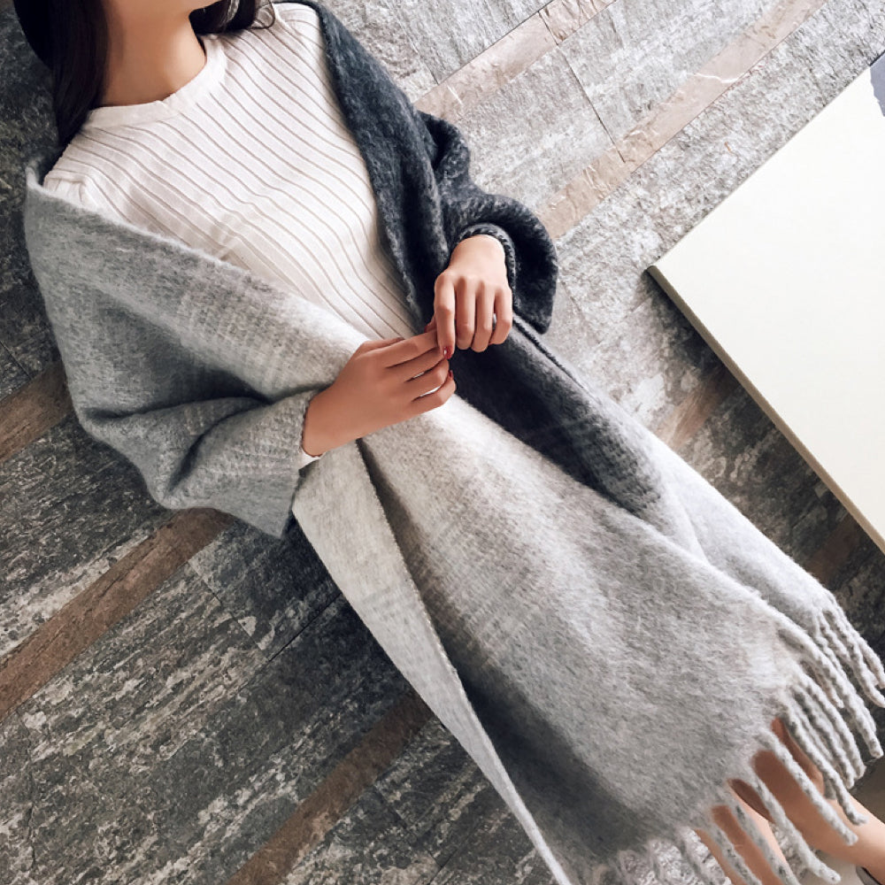 Écharpe à Carreaux avec Franges pour Femme | Idéale pour la Saison Froide