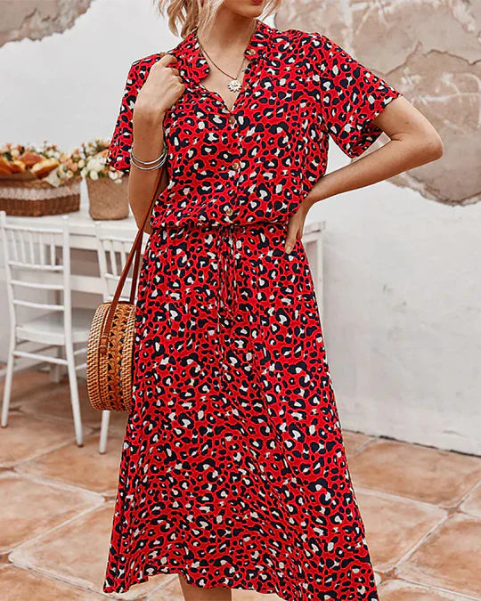 Robe Midi À Motif À Pois Avec Taille Cintrée Pour Femme | Idéale Pour Les Événements Décontractés