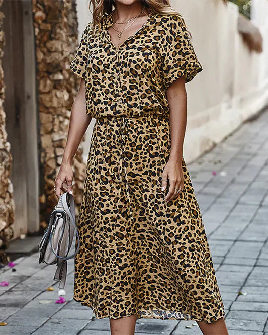 Robe Midi À Motif À Pois Avec Taille Cintrée Pour Femme | Idéale Pour Les Événements Décontractés