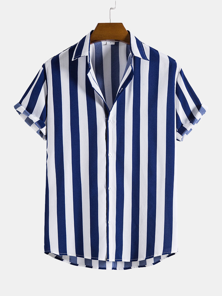 Chemise À Rayures Larges Avec Coupe Décontractée Pour Homme | Idéale Pour Le Bureau Ou Les Sorties