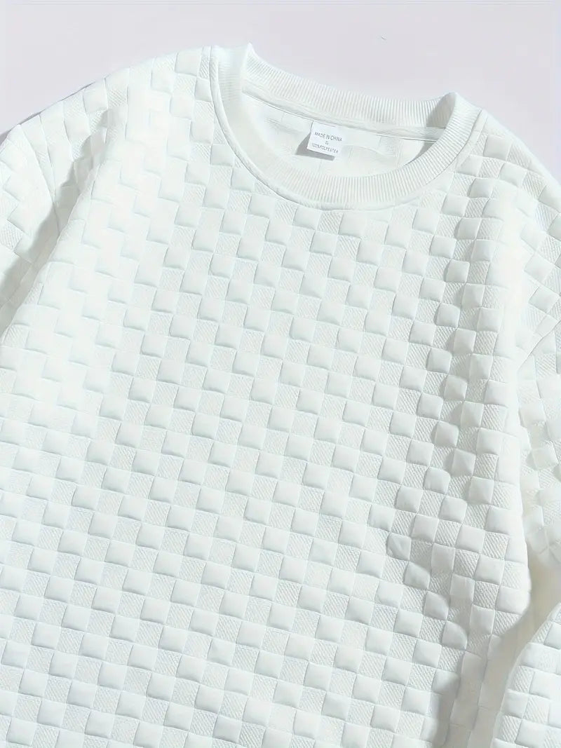 Sweatshirt À Motif Texturé Avec Coupe Décontractée Pour Adultes | Idéal Pour Toutes Saisons