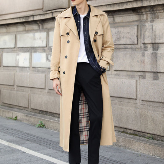 Trench-Coat Long Avec Coupe Ajustée Pour Homme | Idéal Pour La Mi-Saison