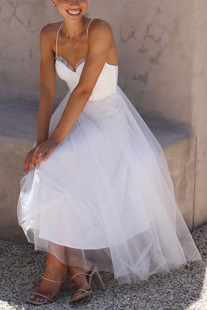 Robe Longue de Soirée à Bretelles en tissu Fluide pour Femme | Idéale pour les Cérémonies Estivales