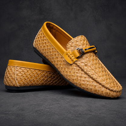 Mocassin tressé avec ornement métallique pour hommes | Idéal pour les sorties en journée
