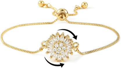 Bracelet avec Pendentif Tournesol Et Pierre Thermochromique | Idéal pour Un Usage Quotidien