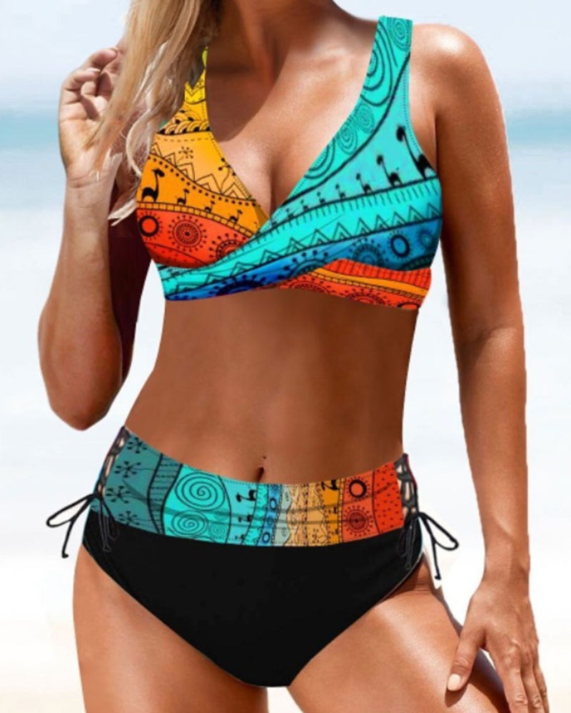 Ensemble Bikini Multicolore avec Coupe Classique pour Femme | Idéal pour l’Été