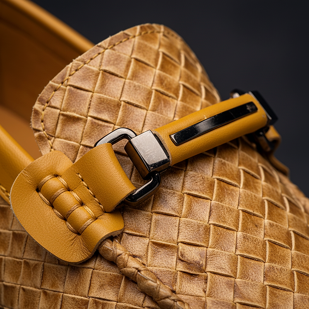 Mocassin tressé avec ornement métallique pour hommes | Idéal pour les sorties en journée