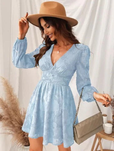 Robe À Manches Courtes Avec Col En V pour Femme | Idéale pour Toutes Les Occasions