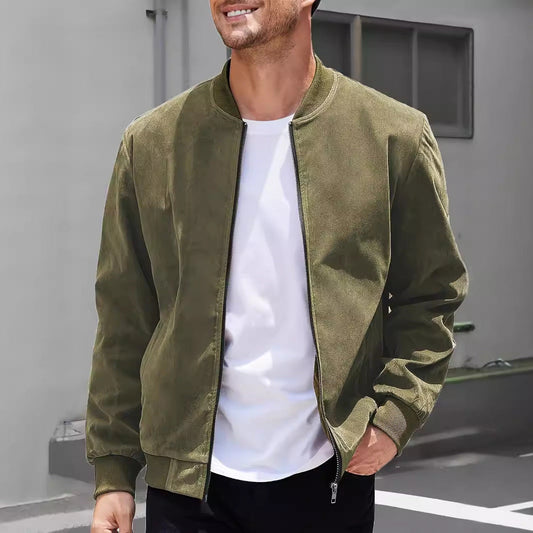 Blouson Bomber À Coupe Ajustée Avec Fermeture Zippée Pour Hommes | Idéal Pour Usage Quotidien